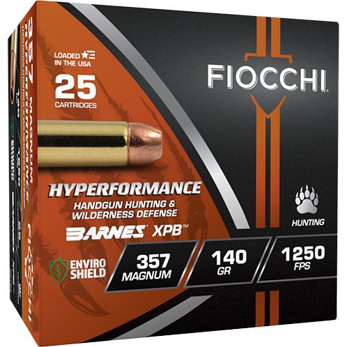 Fiocchi Hyperformance Hunt .357 Magnum 140-grain Barnes XPB jacketed hollow point ammunition