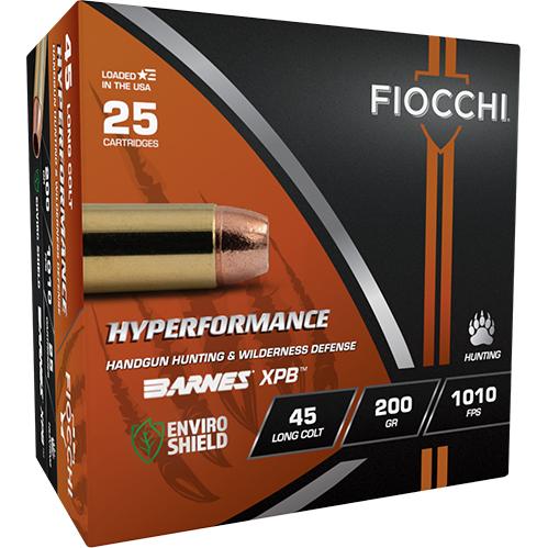 Fiocchi Hyperformance Hunt 45 Colt 200gr Barnes XPB hollow point ammunition