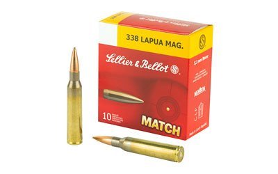 Sellier & Bellot 338 Lapua Magnum 300-grain Sierra MatchKing HPBT ammunition