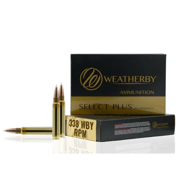 Weatherby Select Plus .338 WBY RPM 225-grain InterLock jacketed soft point ammunition