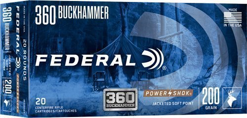 Federal Power-Shok .360 Buckhammer 200-grain Jacketed Soft Point ammunition