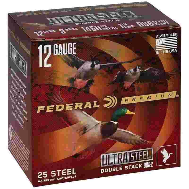 Federal Premium Ultra Steel 12 Gauge 3in 1-1/4 oz BB steel shotshells