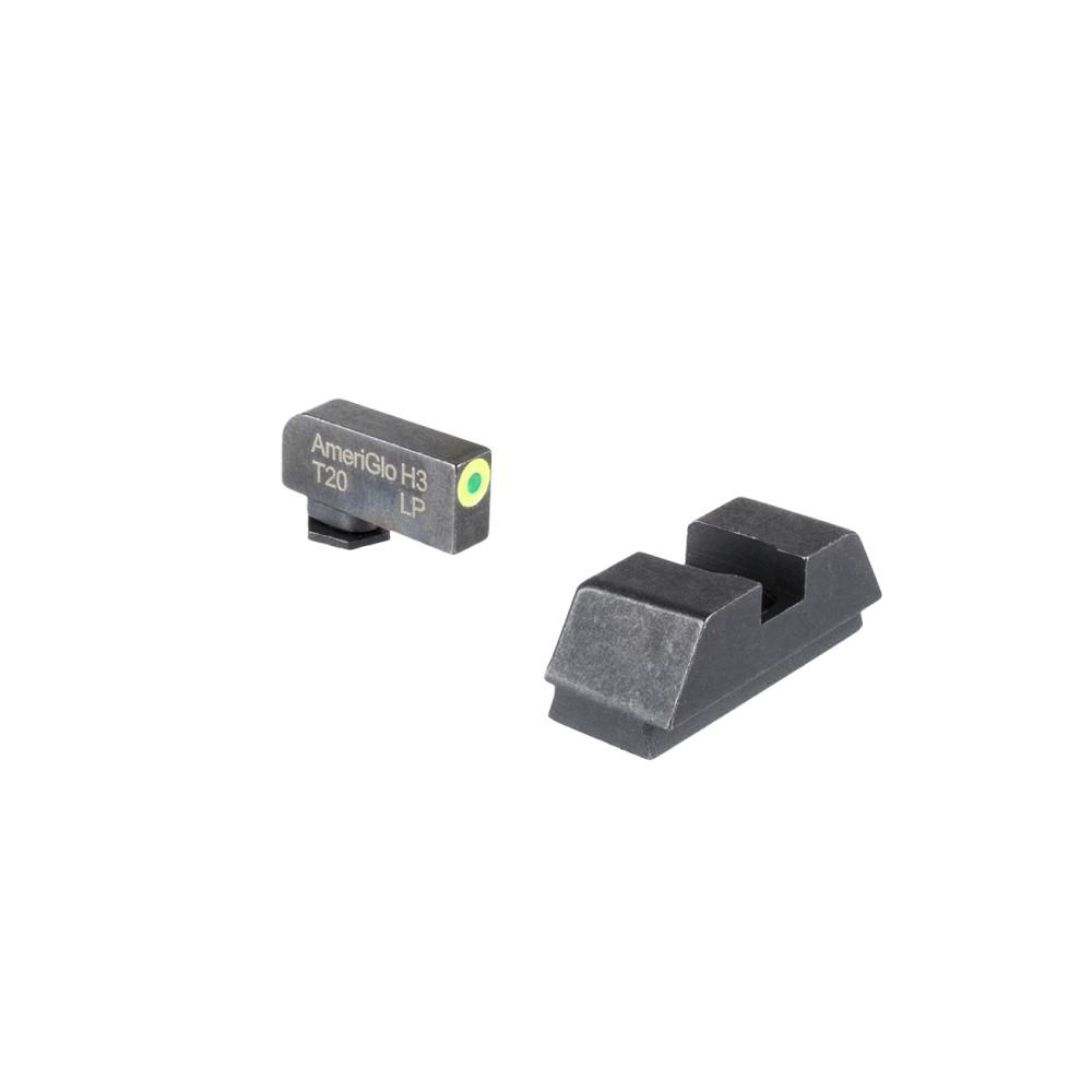 AmeriGlo Optic Compatible Tritium Handgun Sight Set elevated co-witness