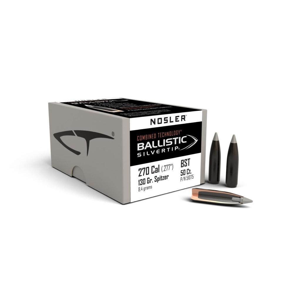 Nosler Ballistic SilverTip Hunting Bullets .270 cal .277" 130 gr SBT-BSTIP 50/ct