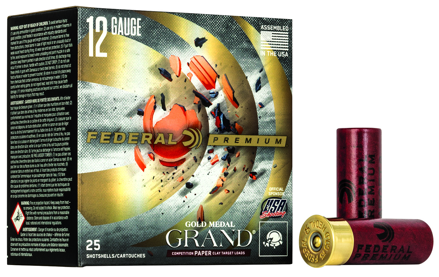 Federal Gold Medal Paper 12 Gauge 2-3/4" 1-1/8 oz #8 lead shot ammunition