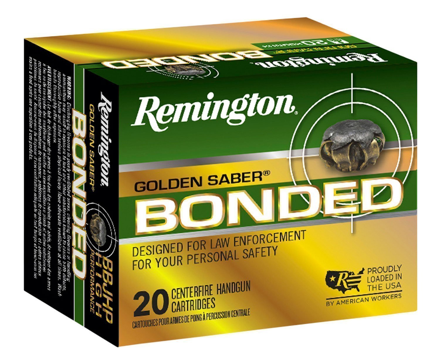 Remington Golden Saber Bonded .40 S&W 180-grain Bonded Brass Jacketed Hollow Point ammunition