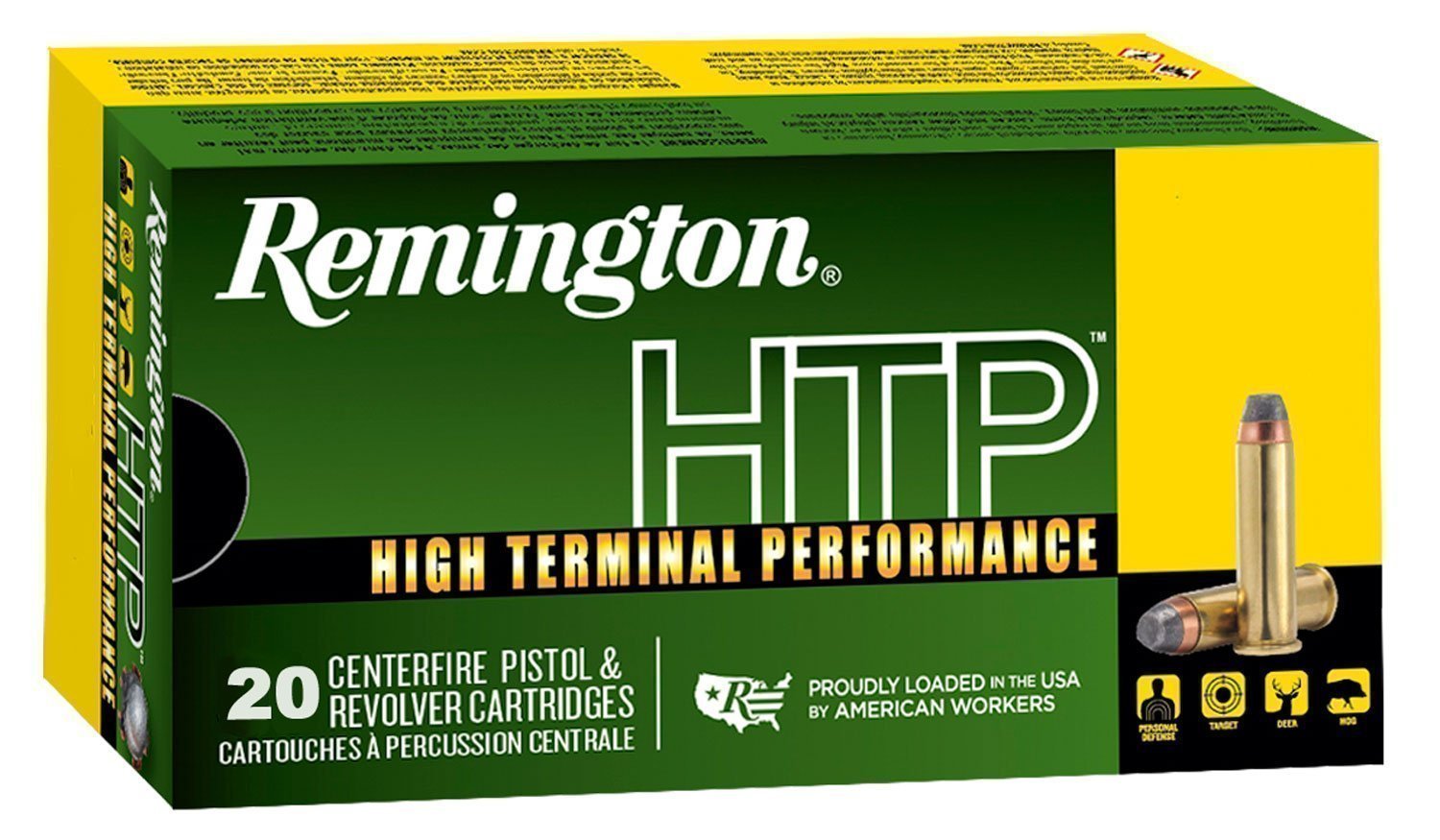 Remington HTP .40 S&W 155-grain Jacketed Hollow Point (JHP) ammunition
