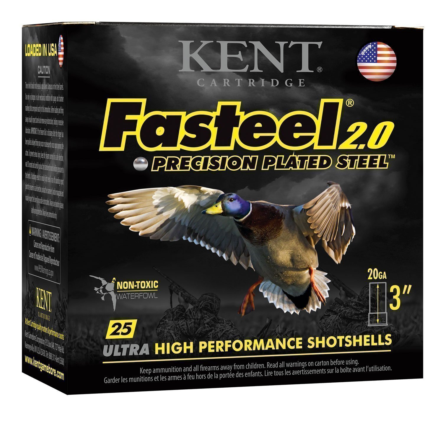 Kent Fasteel 2.0 20 Gauge 3in 7/8 oz #3 Precision Plated Steel shotshells