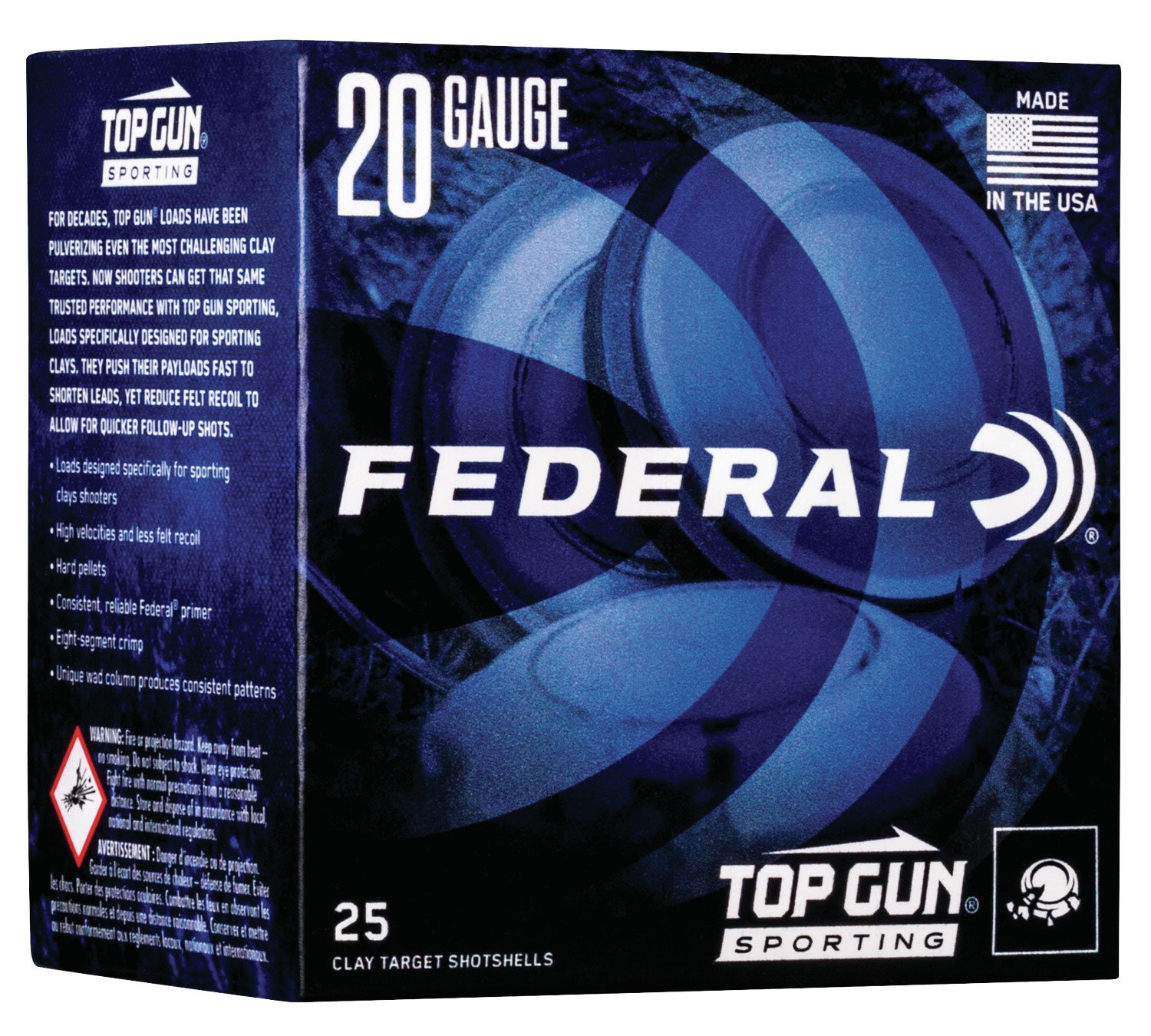 Federal Top Gun Sporting 20 Gauge 2.75" 7/8 oz #8 lead shot ammunition