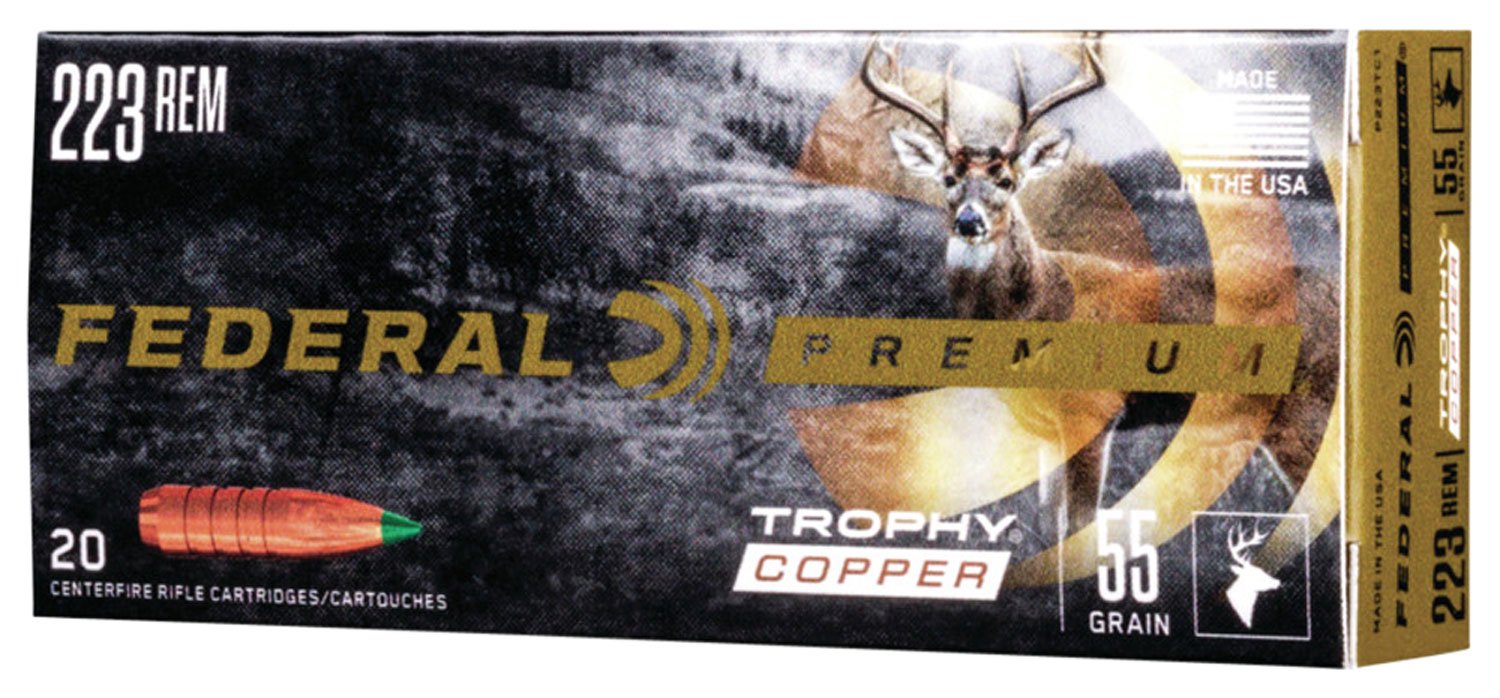 Federal Premium Trophy Copper .223 Rem 55-grain polymer-tipped ammunition