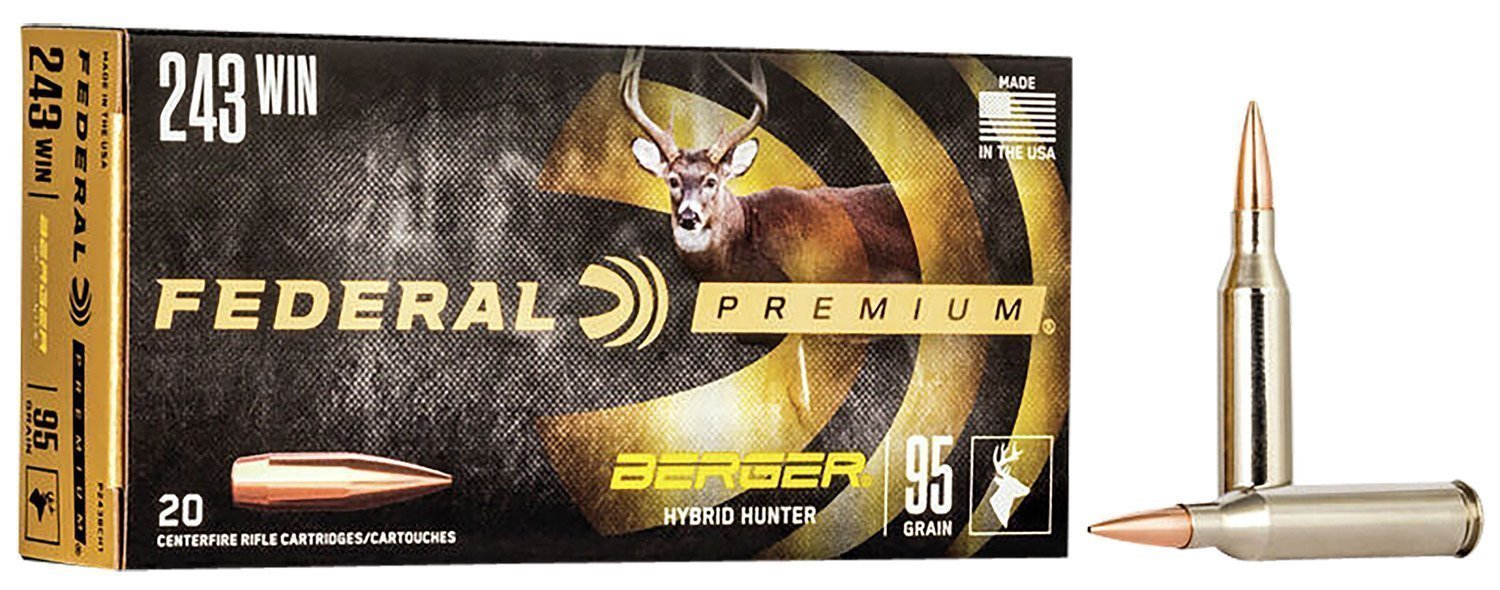 Federal Premium 243 Win 95-grain Berger Hybrid Hunter ammunition