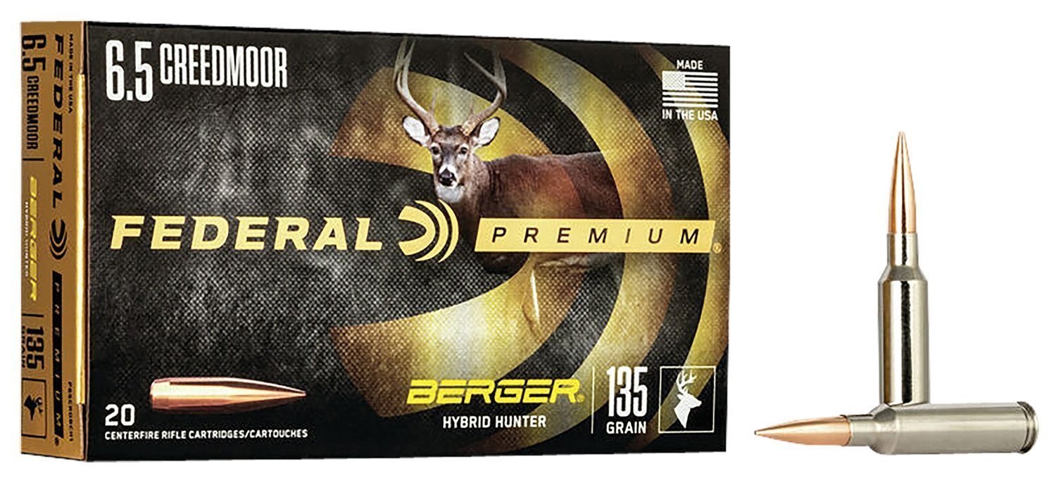 Federal Premium 6.5mm Creedmoor 135-grain Berger Hybrid Hunter ammunition