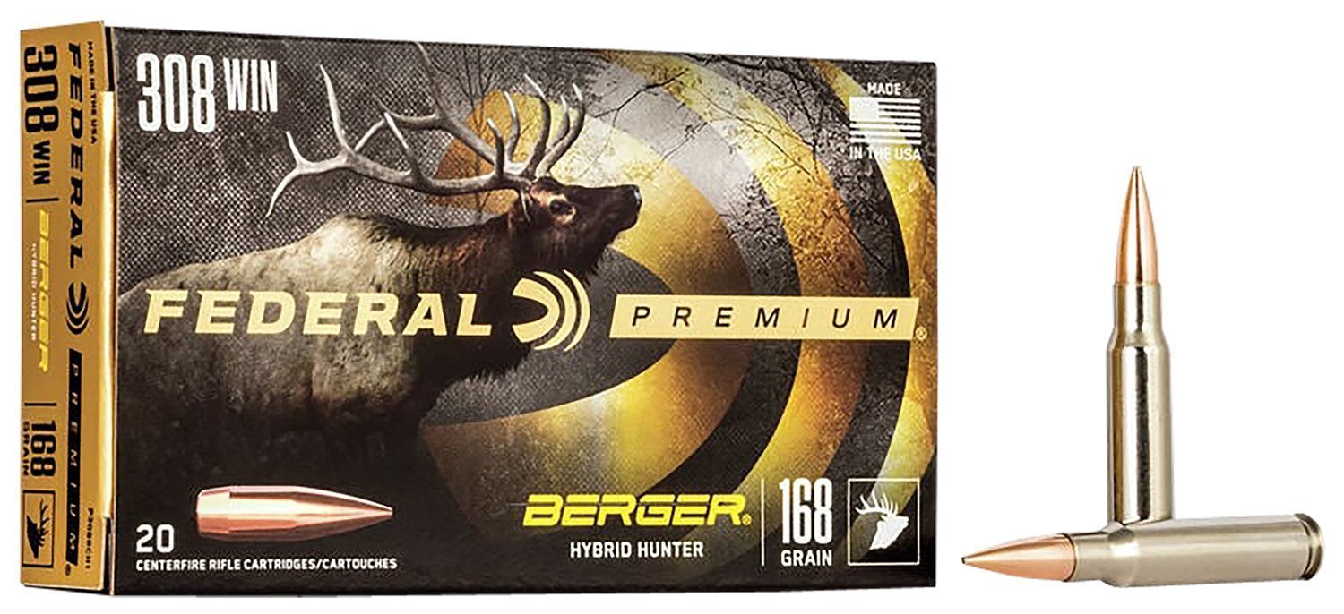 Federal Premium Berger Hybrid Hunter .308 Win 168-grain Berger Hybrid Hunter ammunition