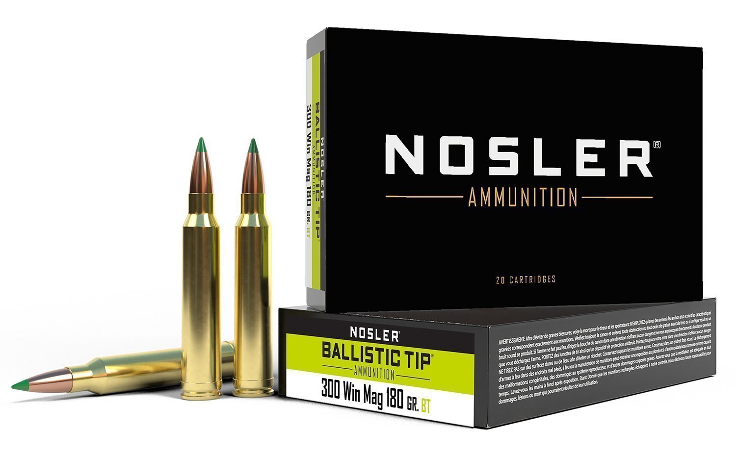 Nosler Ballistic Tip 300 Win Mag 180-grain Spitzer Ballistic Tip ammunition