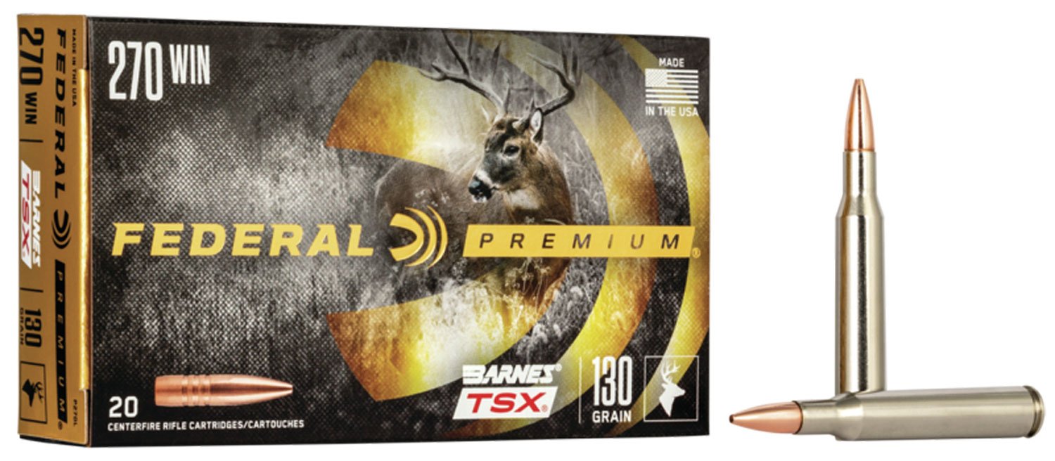 Federal Premium P270L 270 Win 130-grain Barnes TSX ammunition