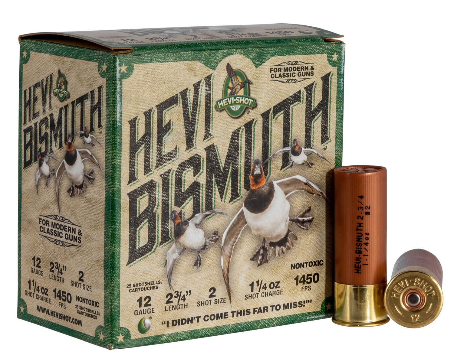 HEVI-Shot HEVI-Bismuth 12 Gauge 2.75" 1-1/4 oz #2 Bismuth shotshells