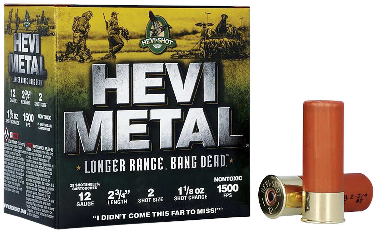 HEVI-Metal Longer Range 12 Gauge 2 Shot 1 1/8 oz ammunition