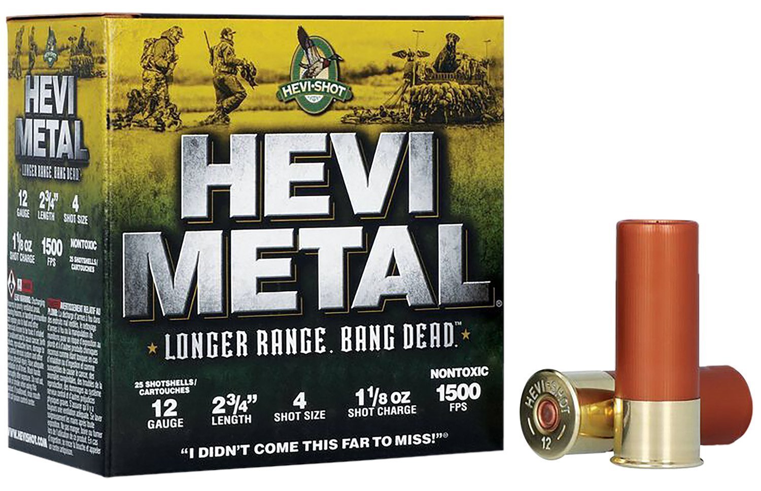 HEVI-Shot HEVI-Metal Longer Range 12 Gauge #4 1-1/8 oz 1500 fps shotshell