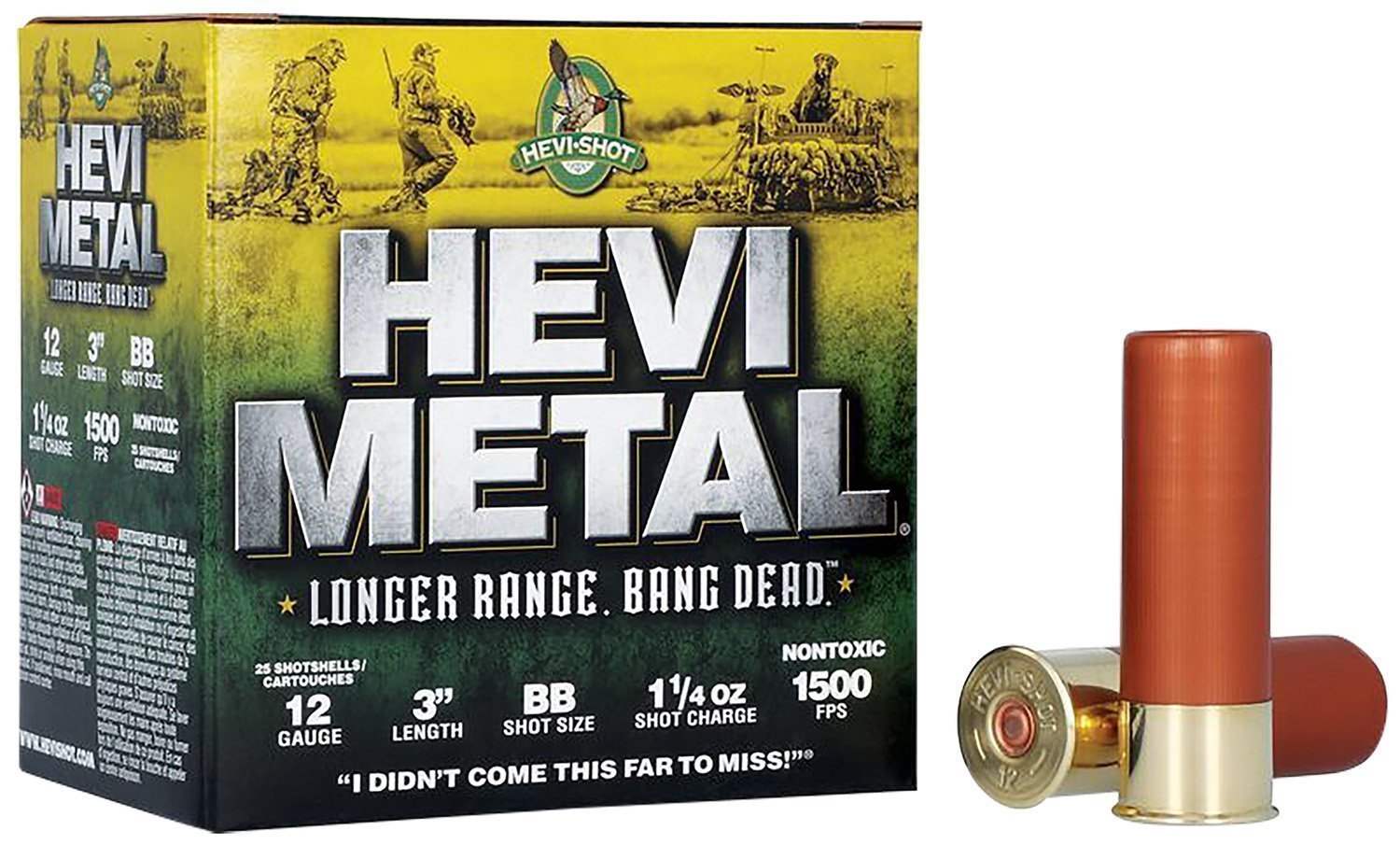 HEVI-Metal Longer Range 12 Gauge 3-inch 1 1/4 oz BB shot shells