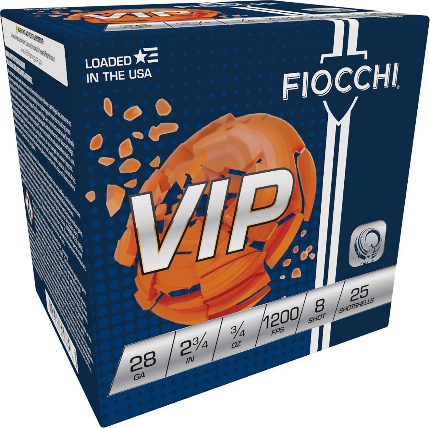 Fiocchi Exacta VIP 28 Gauge 3/4 oz #8 Lead Shot Target Loads 25rd