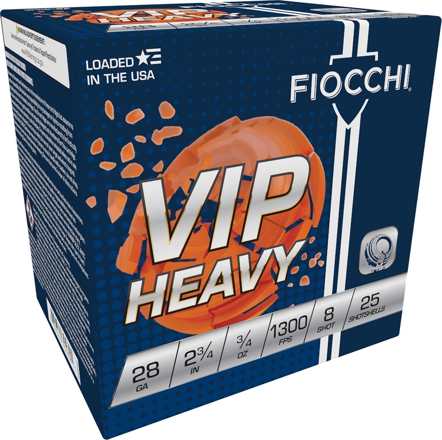 Fiocchi Exacta VIP 28 Gauge 2-3/4 in 3/4 oz #8 lead shot ammunition