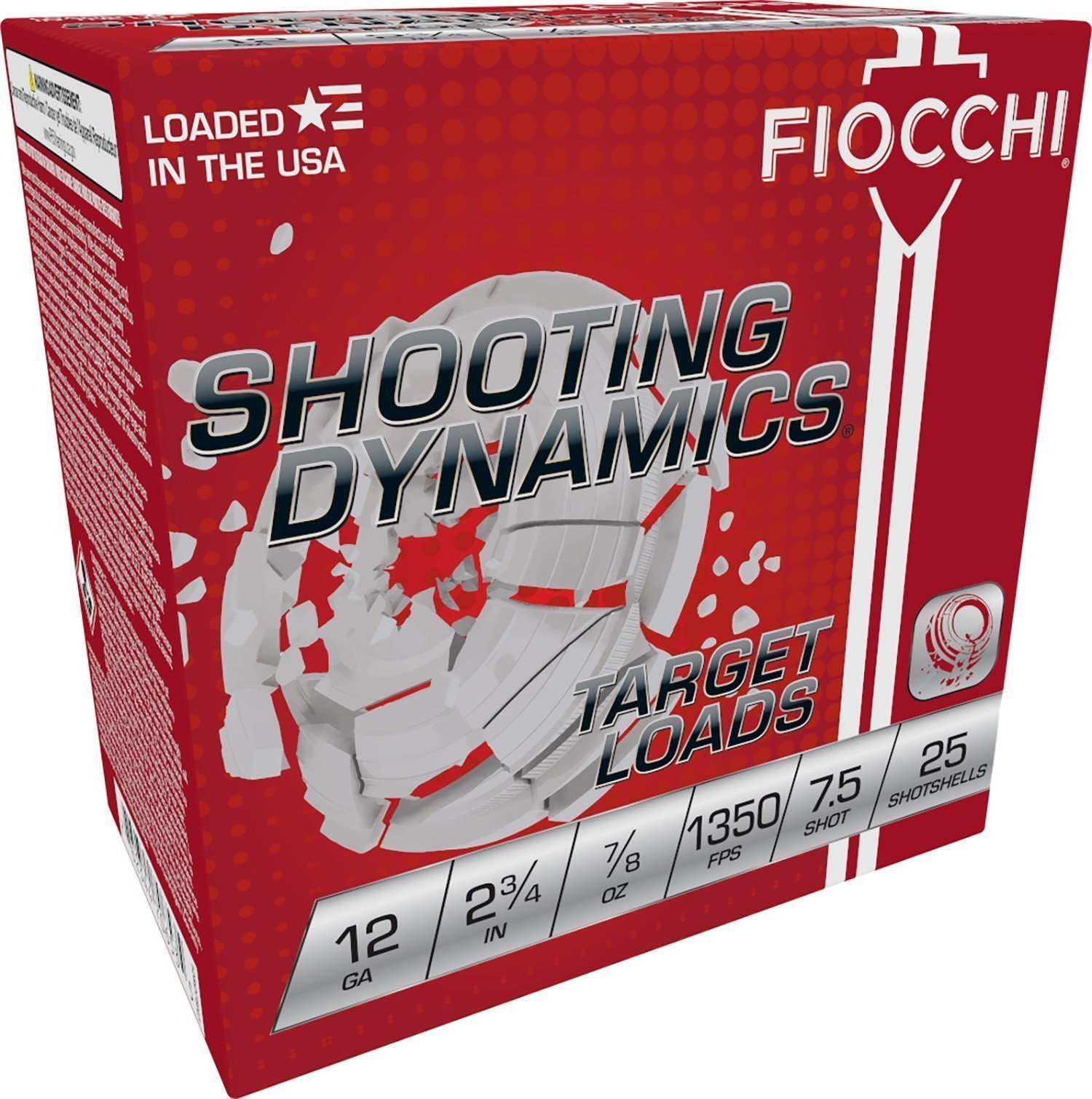 Fiocchi Shooting Dynamics 12 Gauge 2-3/4 7/8oz #7.5 lead shot shells