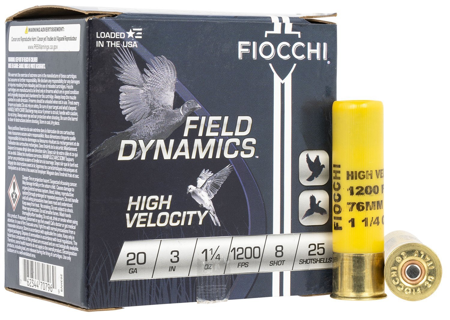 Fiocchi Field Dynamics High Velocity 20 Gauge 3 inch 1-1/4oz #8 lead shot
