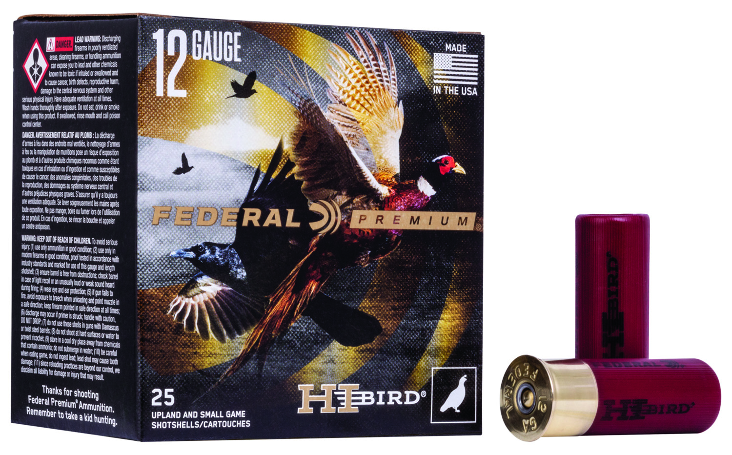 Federal Hi-Bird 12 Gauge 2-3/4 1-1/8 oz #7.5 Lead Shot ammunition