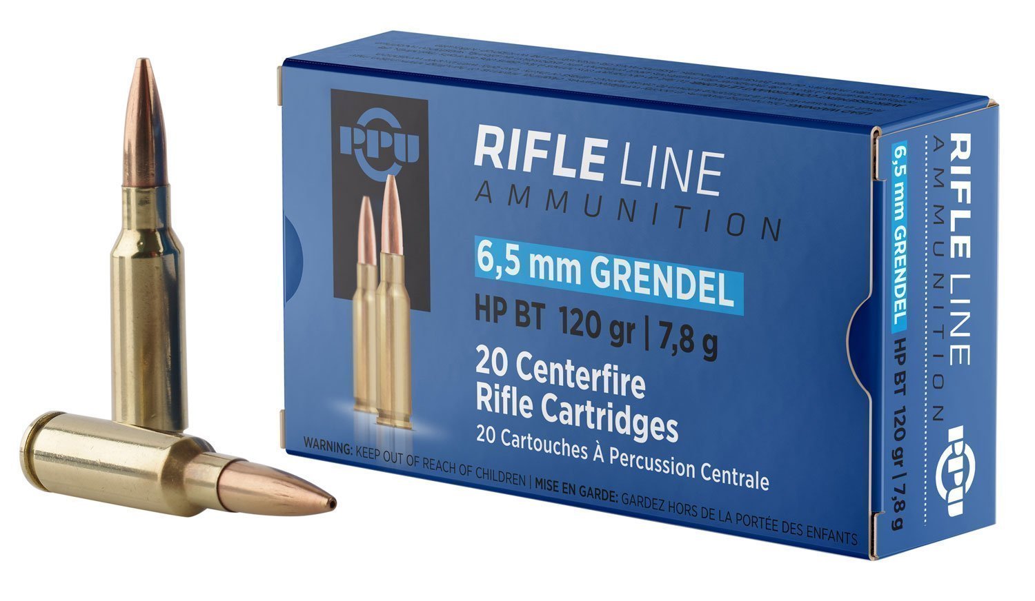 PPU Standard Rifle 6.5mm Grendel 120-grain ammunition box