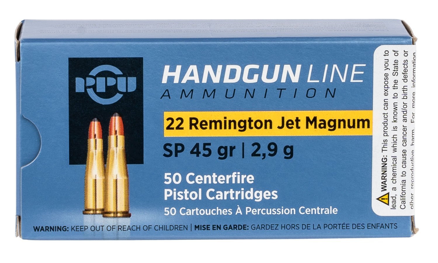 PPU Prvi Partizan PPH22RJ .22 Rem Jet Mag 45-grain Soft Point ammunition