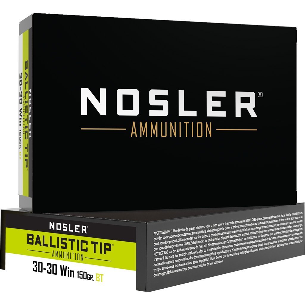 Nosler Ballistic Tip 30-30 Win 150-grain polymer-tipped ammunition