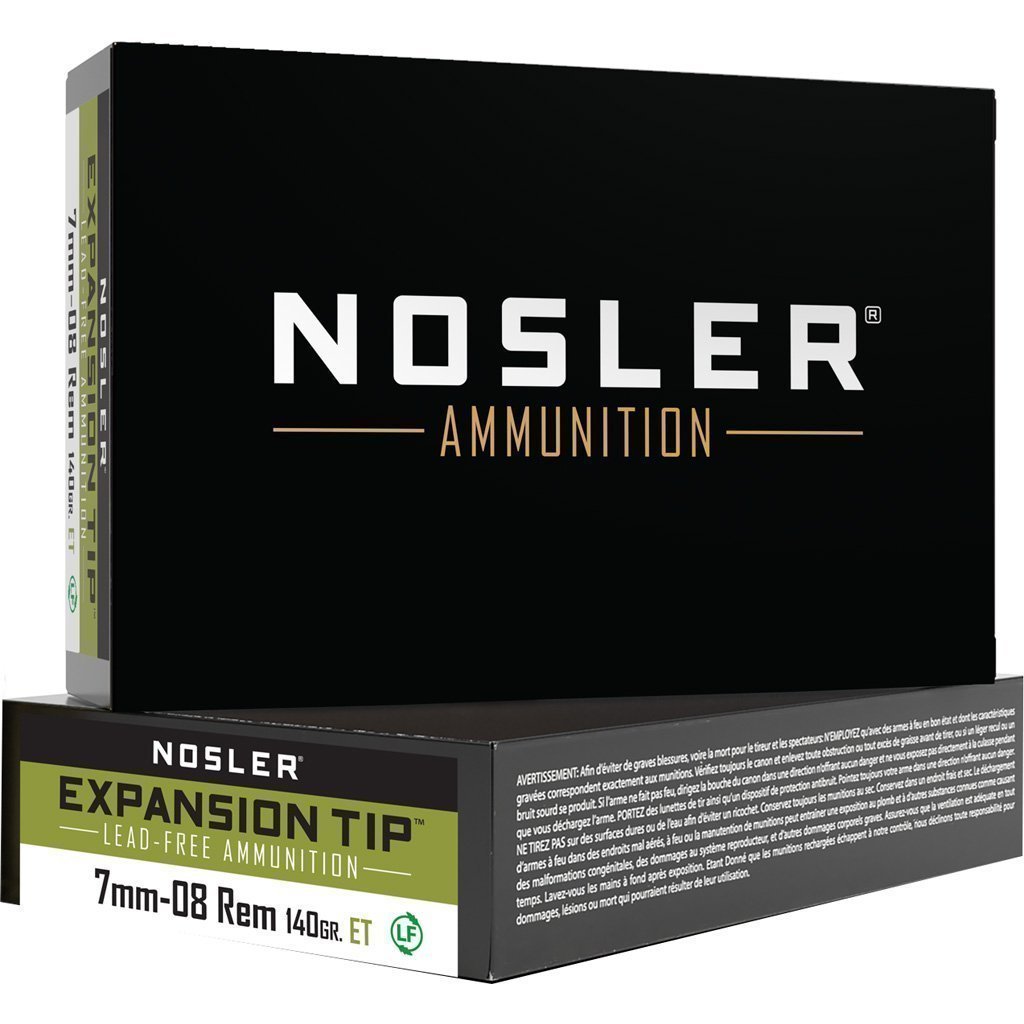 Nosler Expansion Tip 7mm-08 Rem. 140 grain E-Tip SP ammunition