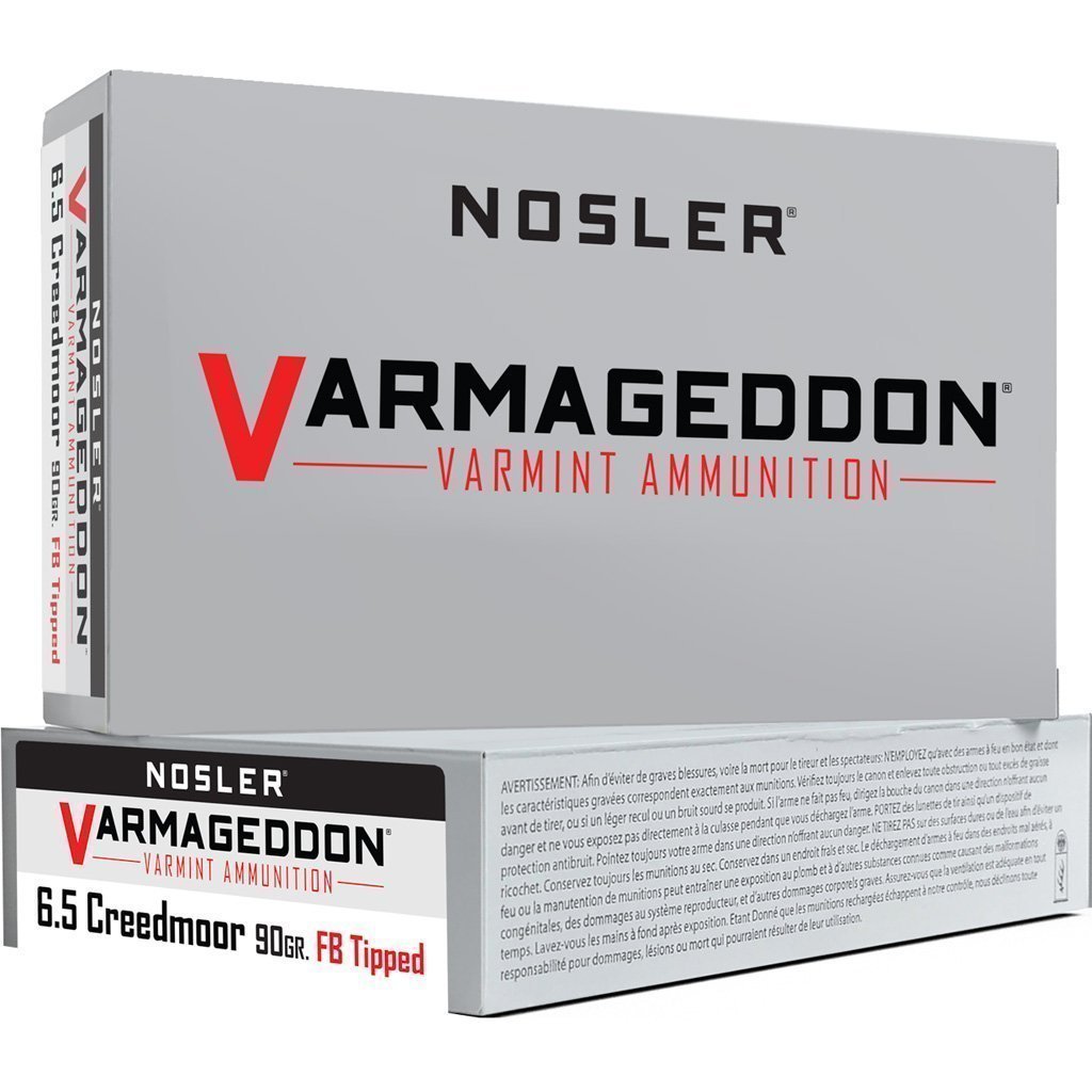 Nosler Varmageddon 6.5 Creedmoor 90-grain flat-base polymer-tipped ammunition