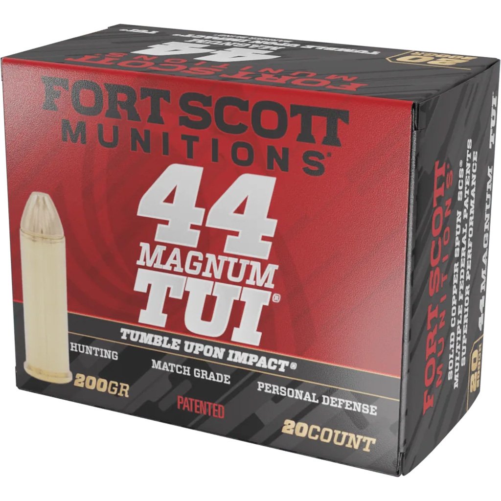 Fort Scott Munitions TUI .44 Magnum 200-grain Solid Copper Spun ammunition
