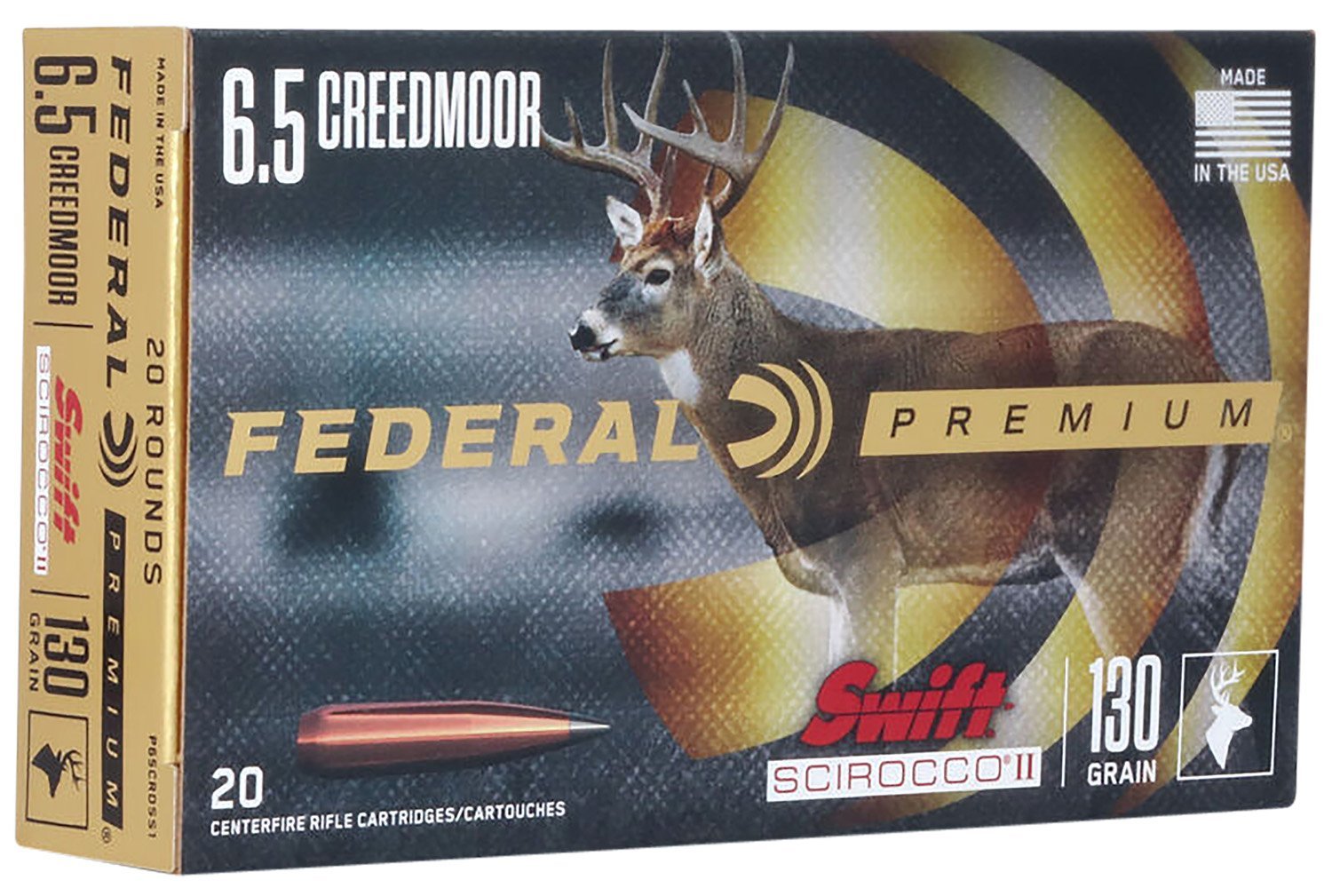 Federal Swift Scirocco II 6.5 Creedmoor 130-grain ballistic tip ammunition