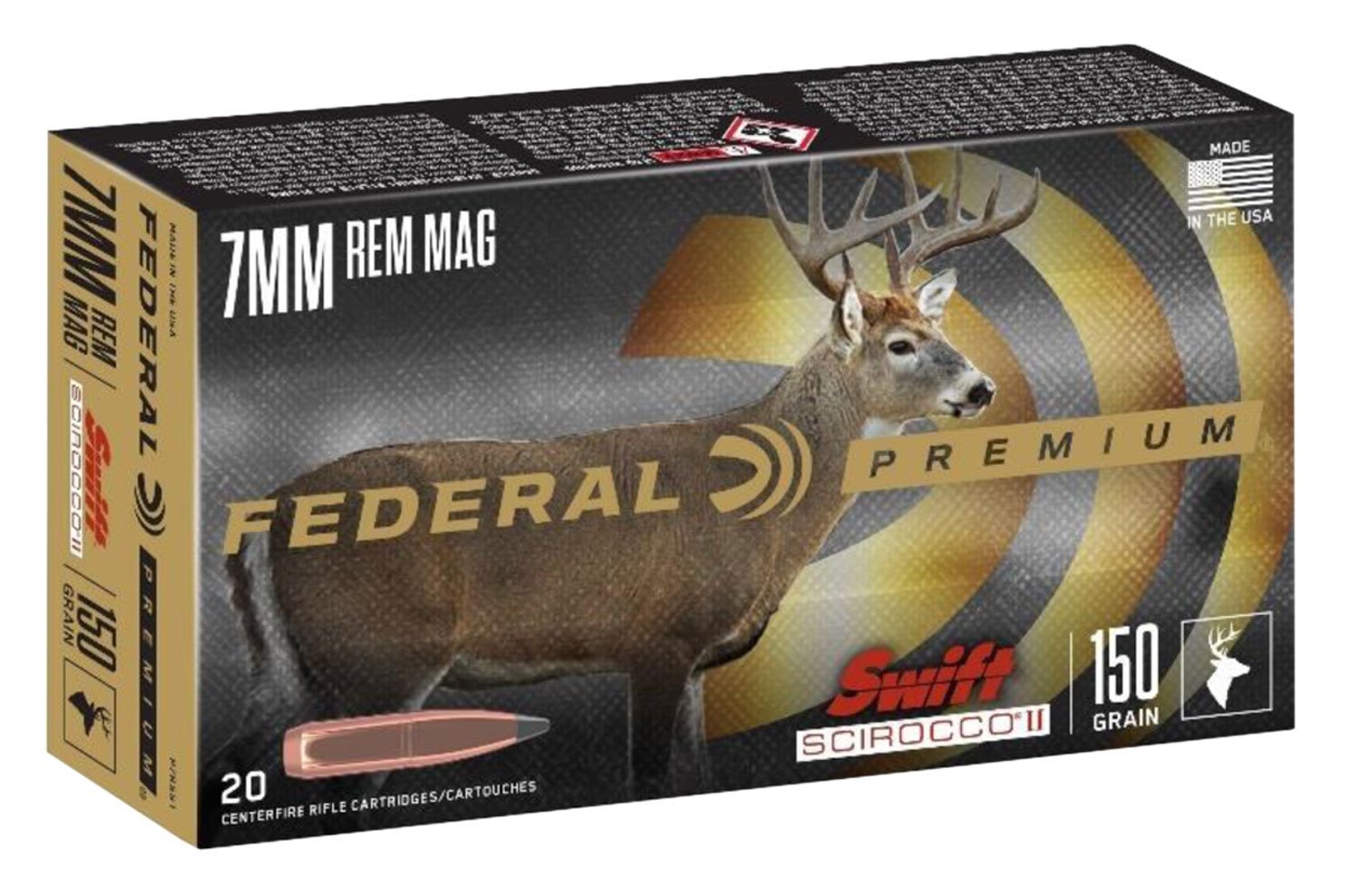 Federal Premium Swift Scirocco II 7mm Remington Magnum 150-grain Poly Tip ammunition