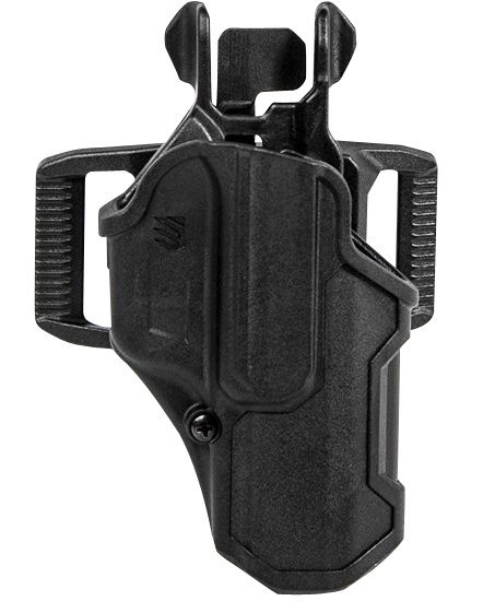 Blackhawk 410200BKL T-Series L2C Light Bearing OWB Black Polymer Belt Slide Compatible w/Glock 17/19/22/23/31/32/45/47 Right Hand