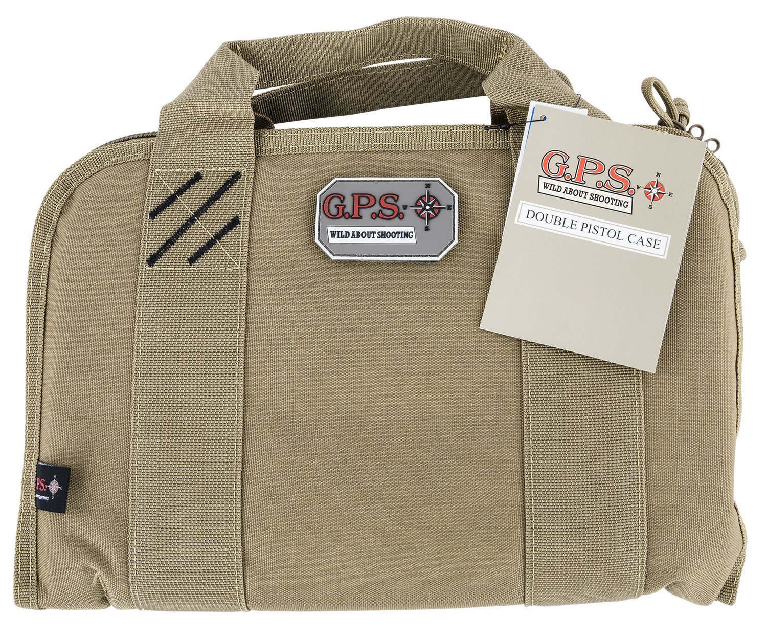 GPS Bags 1308PCT Double Pistol Case Tan Nylon w/ Visual ID Storage System