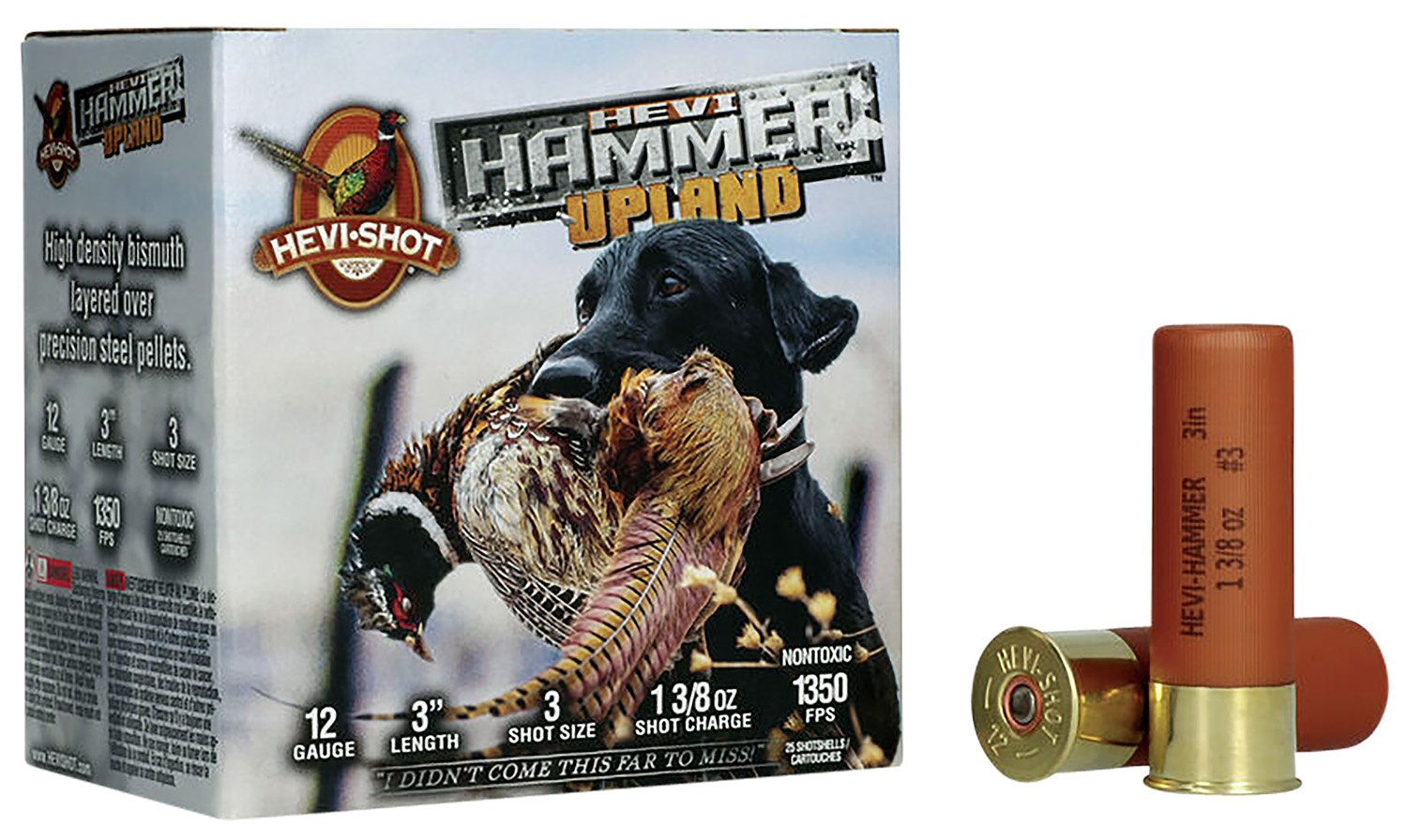 HEVI-Shot HEVI-Hammer Upland 12 Gauge 3" 1-3/8oz #3 Steel/Bismuth shotshells