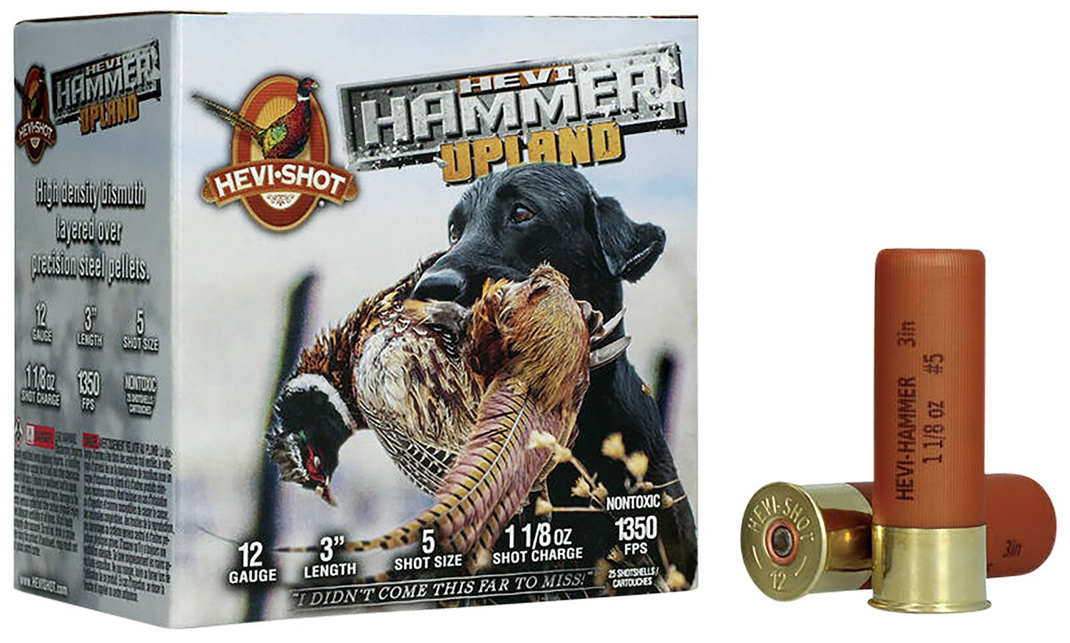 HEVI-Shot HEVI-Hammer Upland 12 Gauge 3-inch 1-1/8 oz #5 Steel/Bismuth shotshells