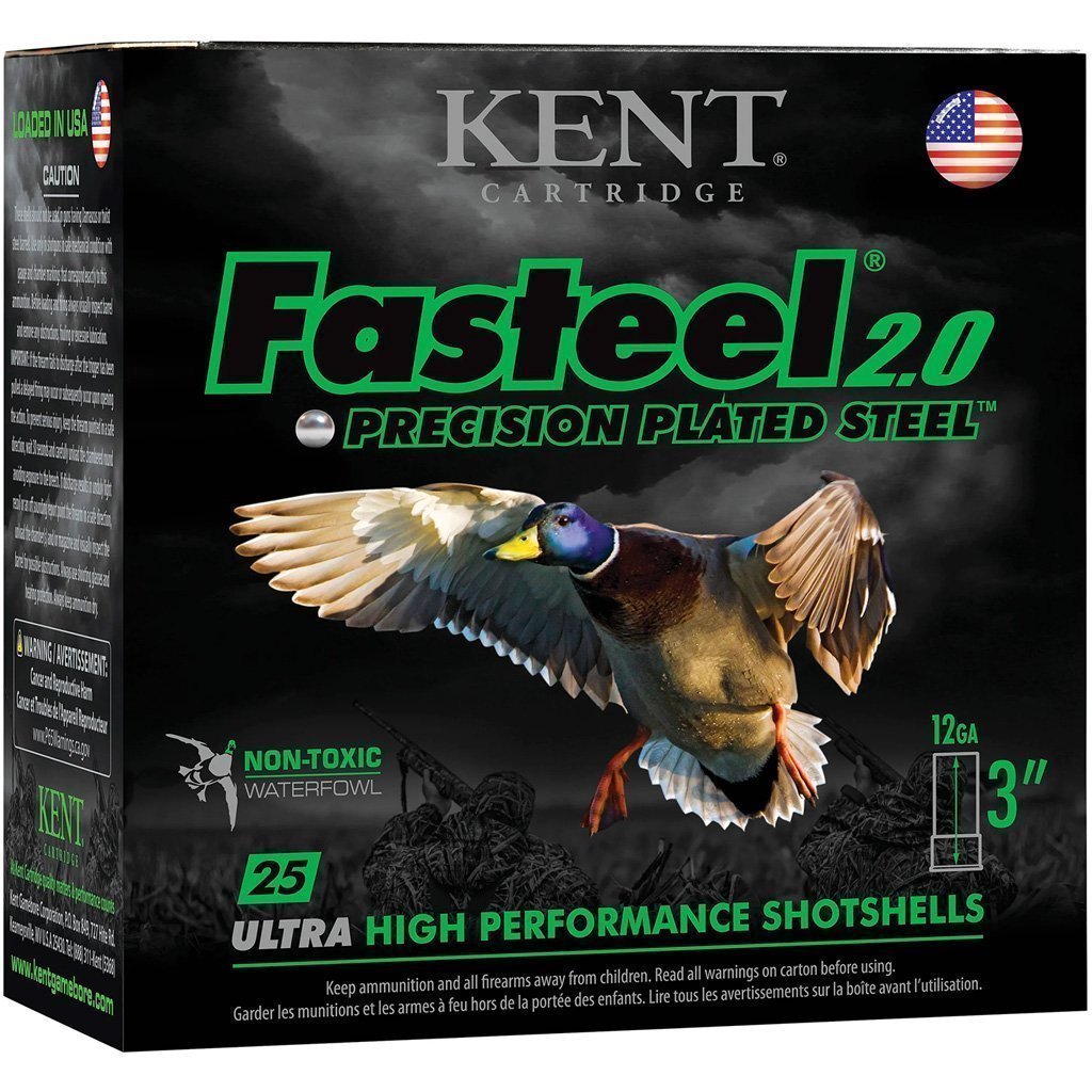 Kent Fasteel 2.0 12 Gauge 3" 1-1/4 oz #3 Precision Plated Steel shotshells