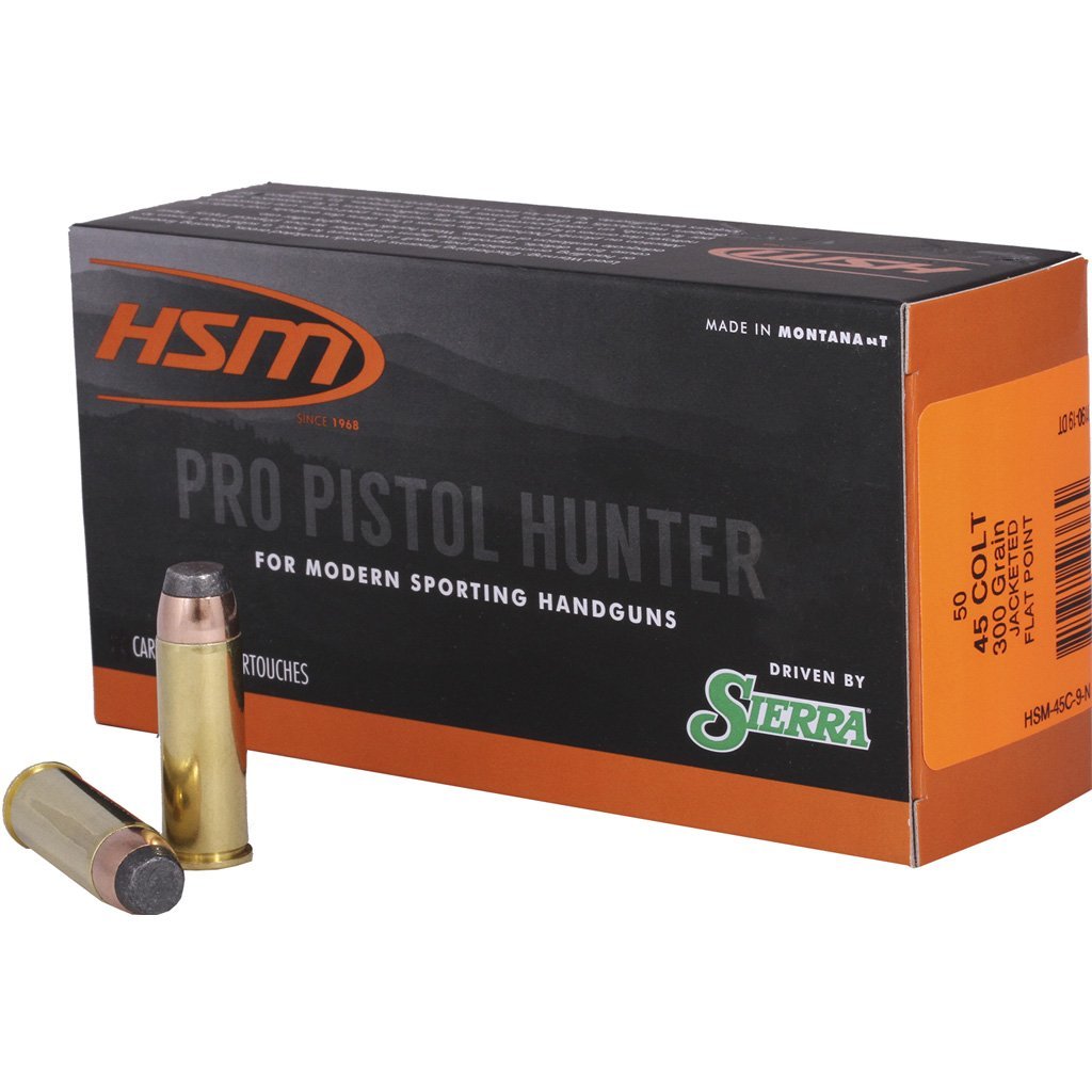 HSM Pro Pistol Hunter 45 Colt 300-grain Jacketed Soft Point ammunition