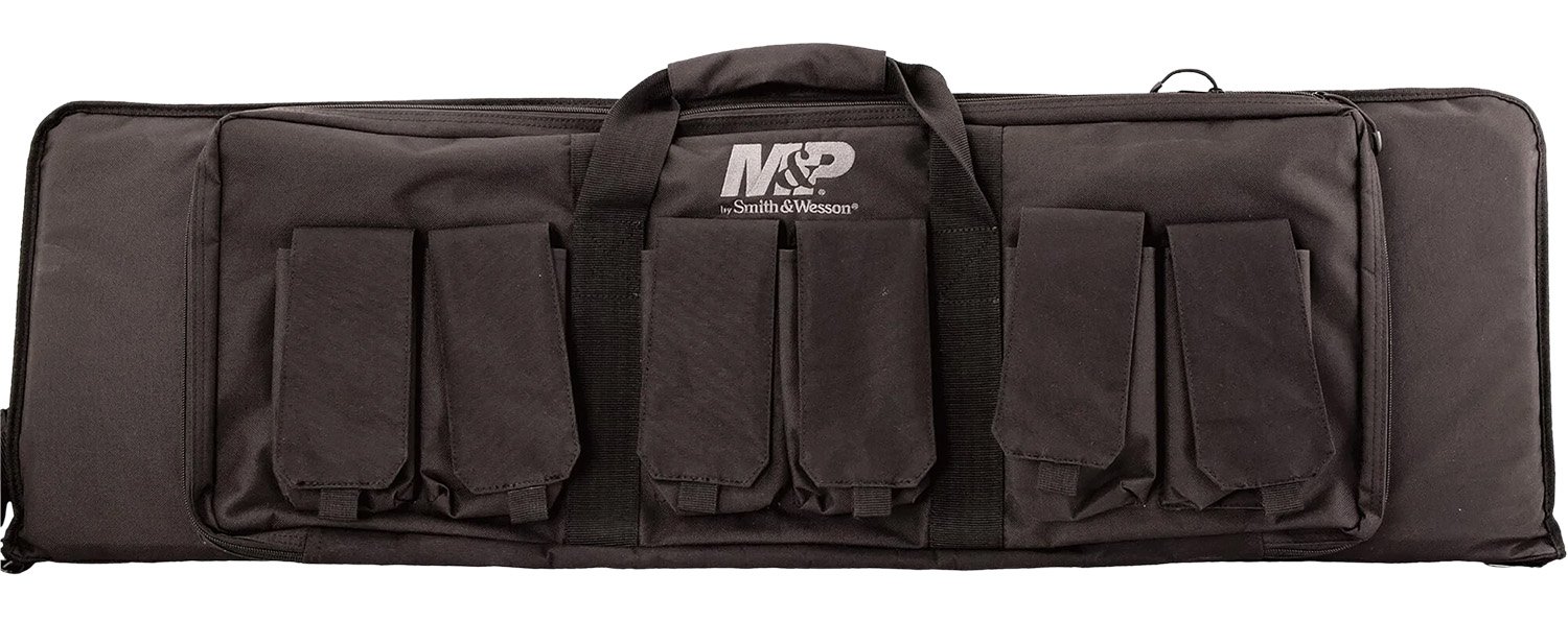 M&P Accessories 110025 Pro Tac Gun Case 42" Black Nylon w/ Full Length External Pocket & 6 Magazine Pouches