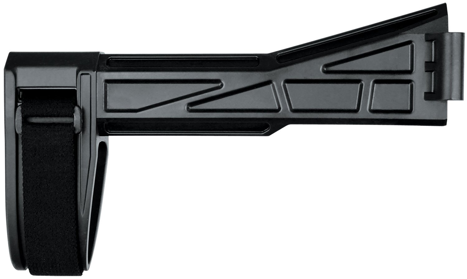 SB Tactical SBT201SB SBT-G2  Fixed Right Side Folding Black Synthetic for H&K UMP, B&T APC, LWRCi SMG45 (Tube Not Included)