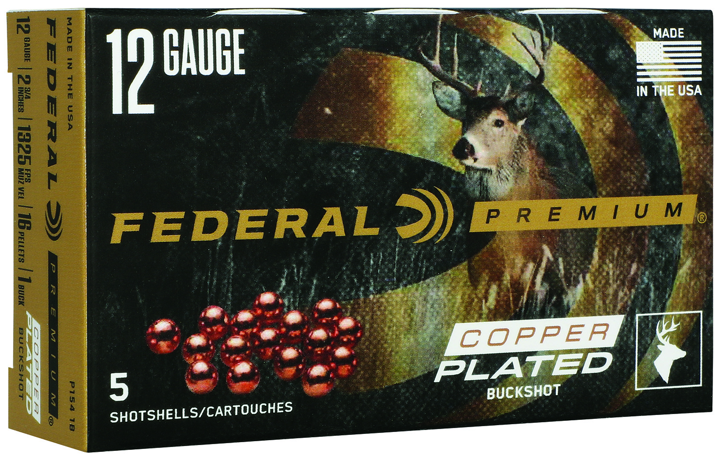 Federal Premium Vital-Shok 12 Gauge 2-3/4" 1 Buck 16-pellet buckshot ammunition
