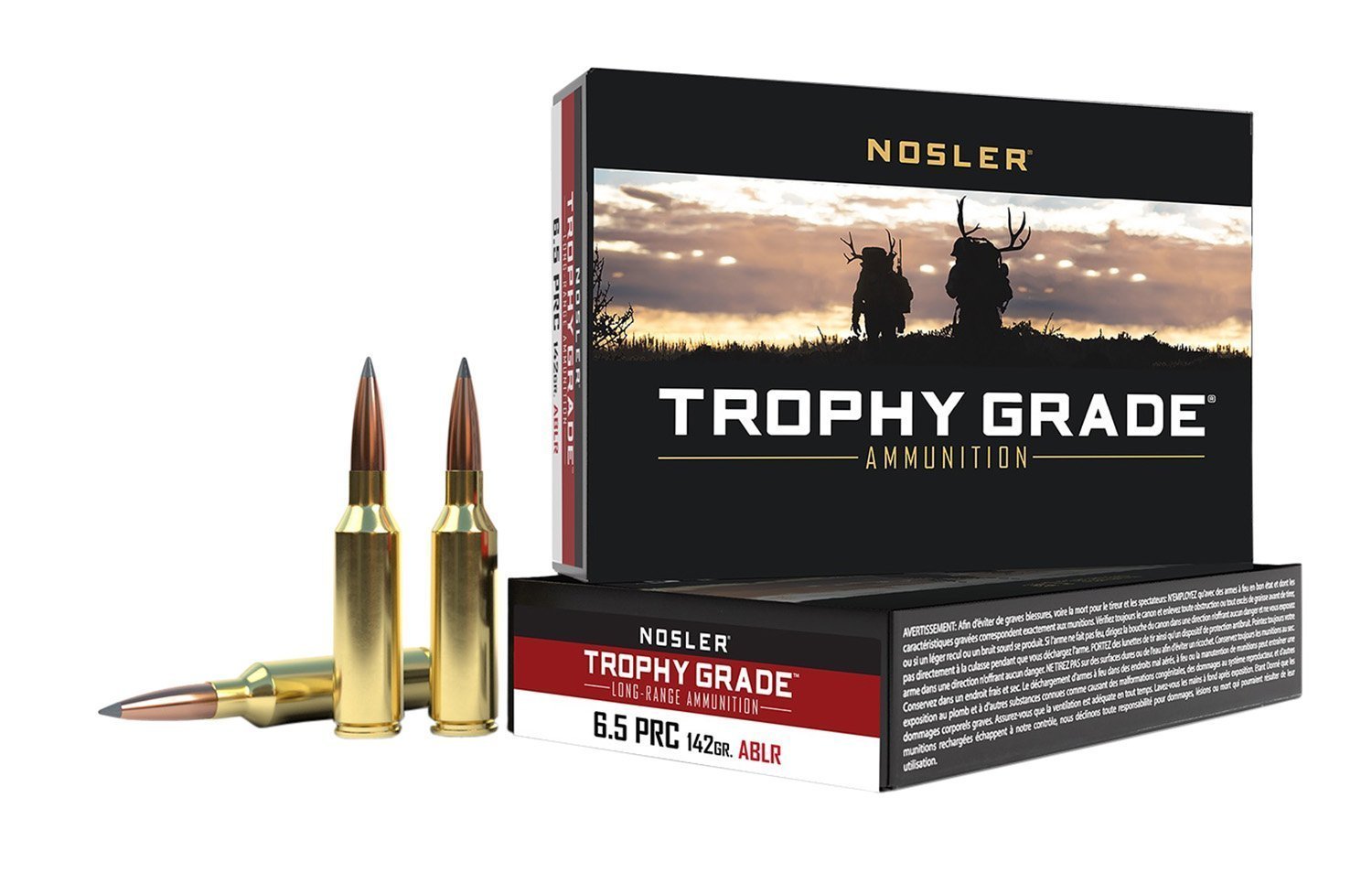 Nosler Trophy Grade Long Range 6.5 PRC 142-grain AccuBond Long Range ammunition