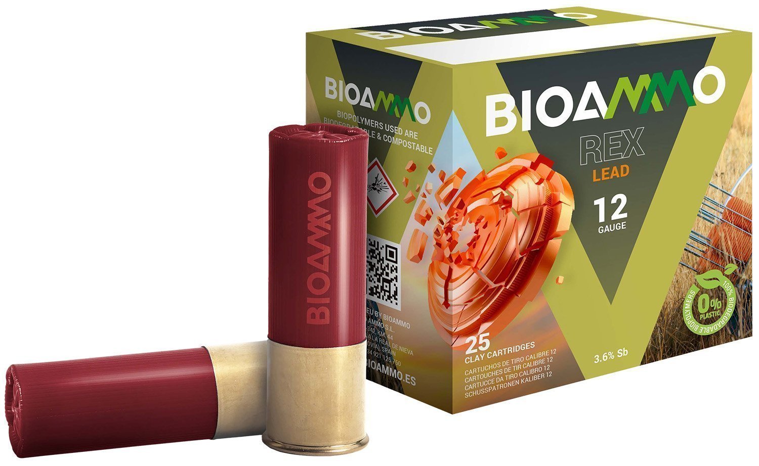 Bioammo Rex Target 12 Gauge 2-3/4" 1 oz #8 shot ammunition