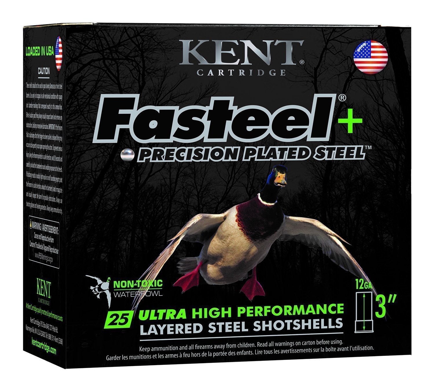 Kent Fasteel Plus 12 Gauge 3in 1 1/4 oz Precision Plated Steel BB and #2 shotshells