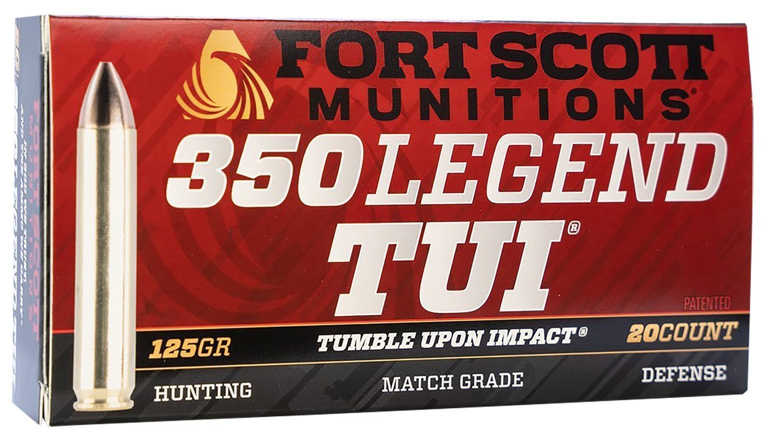 Fort Scott Munitions .350 Legend 125-grain TUI solid copper spun ammunition