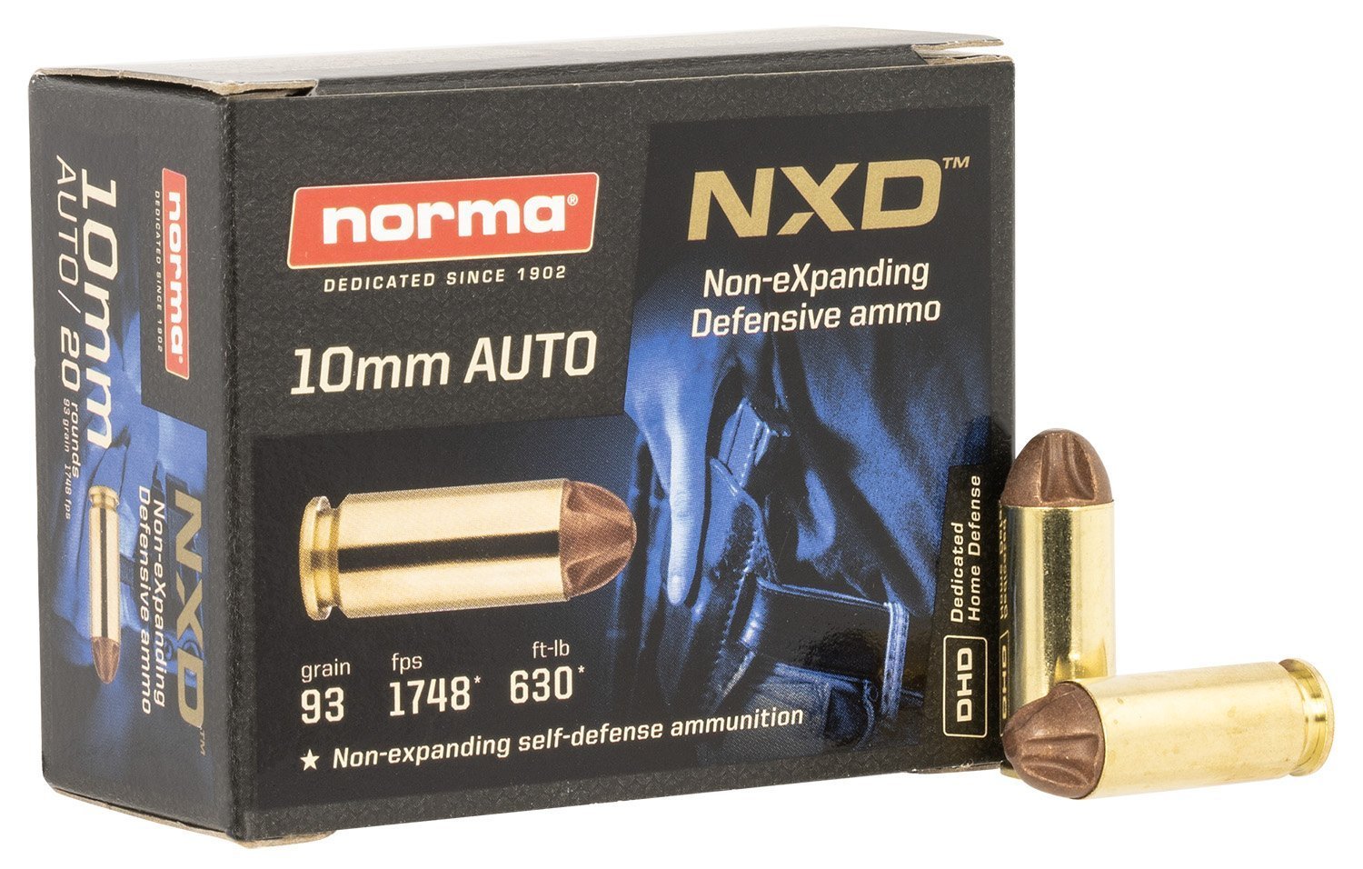 Norma NXD 10mm Auto 93-grain NXD ammunition 20 rounds